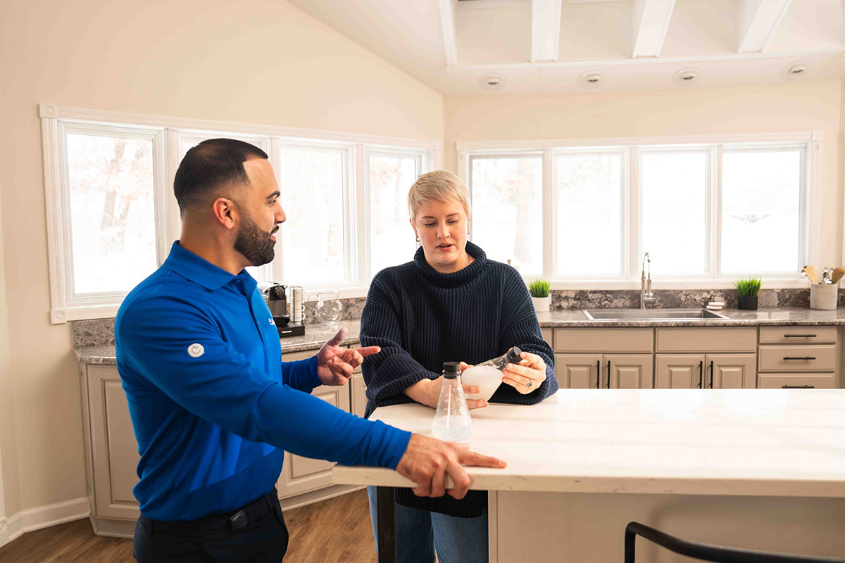Culligan expert explaining water test